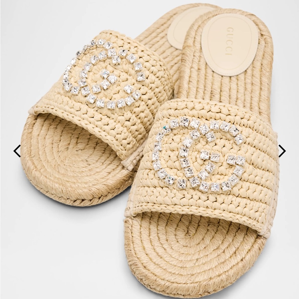 Cora Interlock Raffia Espadrille Sandals